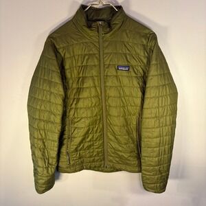 Patagonia Mens Nano Puff Jacket Olive Green Insulated Lightweight Size S